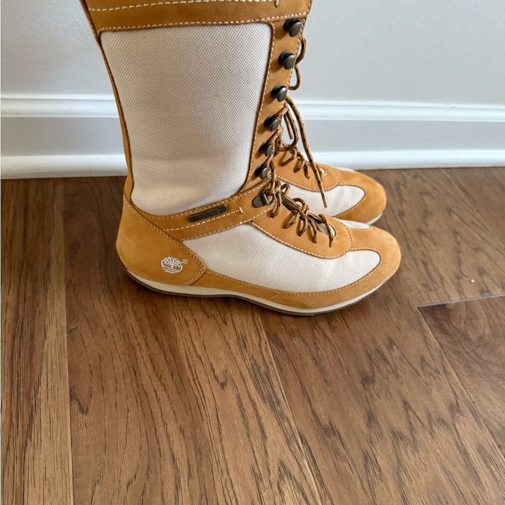 Tan and Cream Women's Boots - Picture 2 of 4